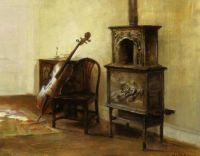 Holsoe Carl Interior With A Cello Leinwanddruck