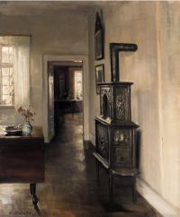 Holsoe Carl Interior With A Stove canvas print