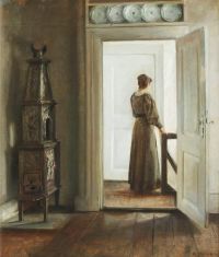 Holsoe Carl Interior With A Woman canvas print