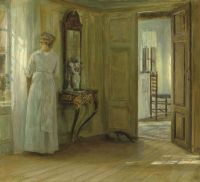 Holsoe Carl Interior With A Woman By A Window canvas print