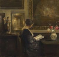 Holsoe Carl Reading By Candlelight
