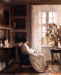Holsoe Carl Reading In The Morning Light canvas print