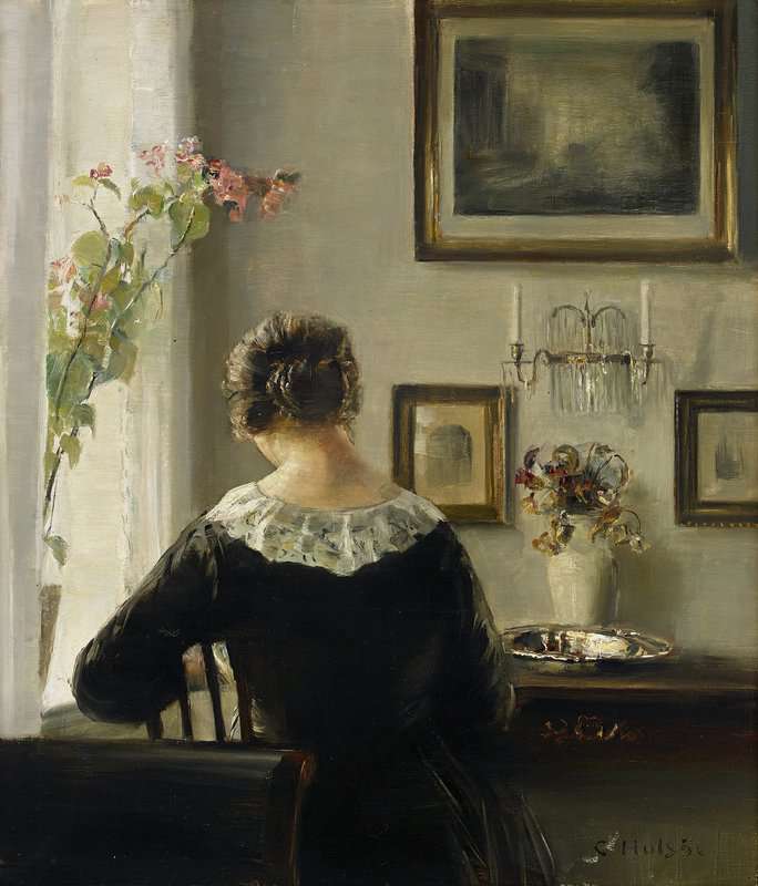 Holsoe Carl Woman Reading By The Window canvas print