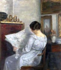 Holsoe Carl Woman Reading The Newspaper