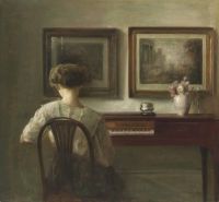 Holsoe Carl Young Lady At The Spinet Ca. 1900 canvas print