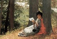 Homer Winslow Girl Reading Under An Oak Tree 1879 Leinwanddruck