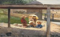 هوميروس وينسلو المسؤول عن الطفل 1873 طباعة قماشية