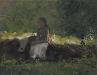 Homer Winslow auf dem Zaun 1878 Leinwanddruck