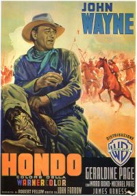Hondo 1954 Italia Movie Poster stampa su tela