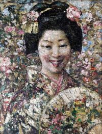 Hornel Edward Atkinson A Smiling Geisha canvas print