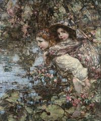 Hornel Edward Atkinson By The Lily Pond 1911 canvas print