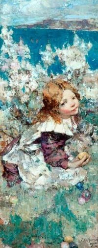 Hornel Edward Atkinson Child In The Spring 1906 canvas print
