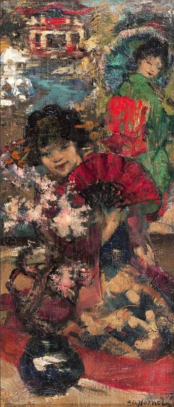 Hornel Edward Atkinson Japanese Girls In A Garden 1893 canvas print