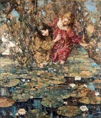 Hornel Edward Atkinson Lily Pond 1905 canvas print