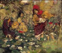 Hornel Edward Atkinson The Lily Pond 1897 canvas print