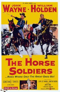 Stampa su tela del poster del film Horse Soldiers 1959