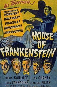 Stampa su tela del poster del film House Of Frankenstein