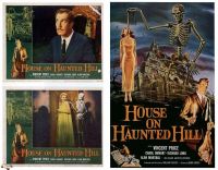 Póster de la película House On Haunted Hill 1958 y 2 Lobby Cards