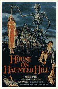 Poster del film House On Haunted Hill 1958 stampa su tela