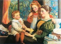 Hughes Arthur Frau Norman Hill und ihre Kinder 1897