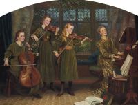 Hughes Arthur The Home Quartette Mrs Vernon Lushington And Children 1883 canvas print