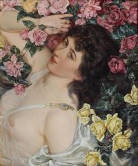 Hughes Talbot Among The Roses 1897 canvas print