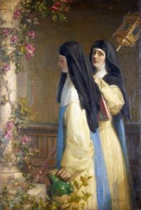 Hughes Talbot Two Nuns In A Cloister canvas print