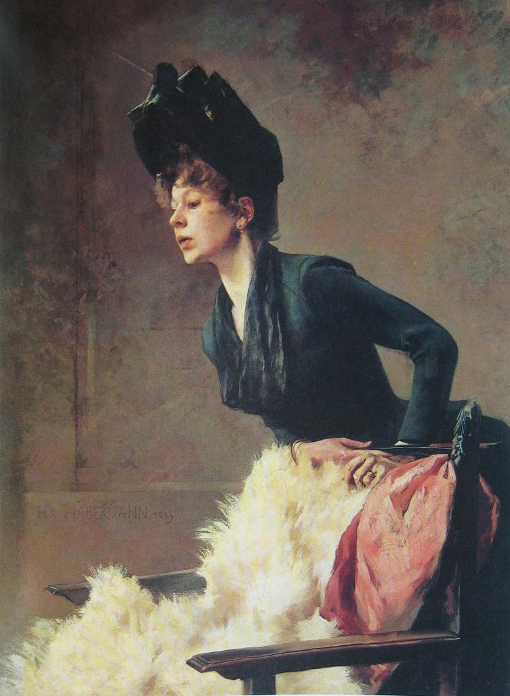 Hugo Von Habermann Portrait Of A Young Lady canvas print