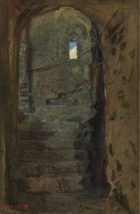 Hunt William Holman A Staircase At Rochester Castle Kent