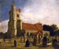 Hunt William Holman The Old Church At Ewell Surrey 1847 canvas print