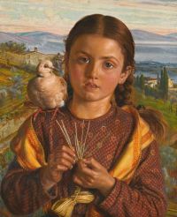 Hunt William Holman Tuscan Girl Plaiting Straw 1869