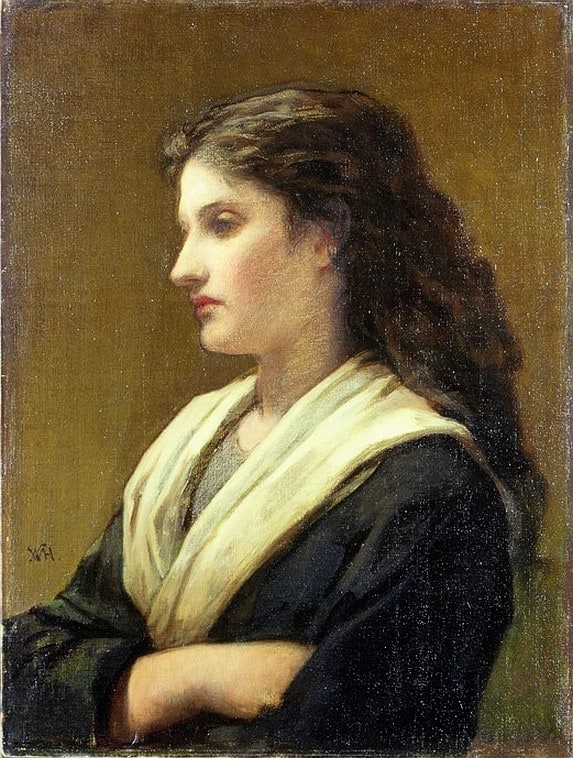 Hunt William Morris Study Of A Female Head Ideal Head Of A Woman 1872 canvas print
