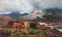 Hurt Louis Bosworth Cattle By A Highland Torrent 1905 canvas print