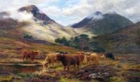 Hurt Louis Bosworth Cattle In A Highland Landscape 1911