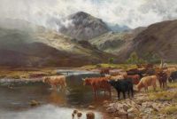 Verletzter Louis Bosworth beim Überqueren des Flusses Garie Kinlochewe 1888