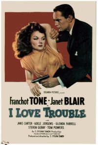 I Love Trouble 1948 Movie Poster stampa su tela