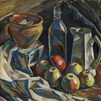 إيلماري آلتو ستيل لايف مع إبريق زجاجي وتفاح 1922