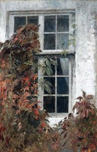 Ilsted Peter Vilhelm نافذة حديقة في لوحة قماشية ليسيلوند 1900