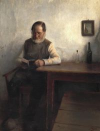 لوحة قماشية Ilsted Peter Vilhelm A Man Reading 1893