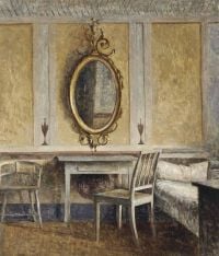 Ilsted Peter Vilhelm Interior At Liselund Gammel Slot طباعة قماشية