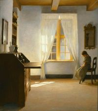 Ilsted Peter Vilhelm Interior With A Girl Reading 1901 قماش طباعة