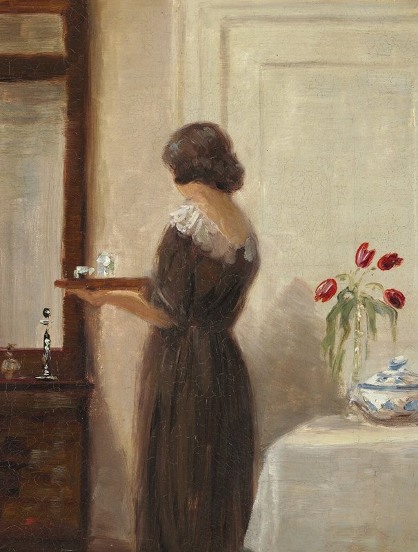 Ilsted Peter Vilhelm Interior With A Young Woman Seen From The Back canvas print