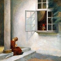 Ilsted Peter Vilhelm Little Girl By A Pillar At Liselund