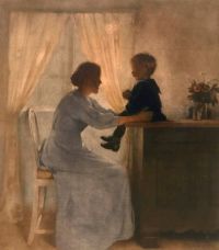 Ilsted Peter Vilhelm طباعة قماشية 1914 للأم والطفل