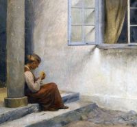 Ilsted Peter Vilhelm auf der Veranda Liselund 1917