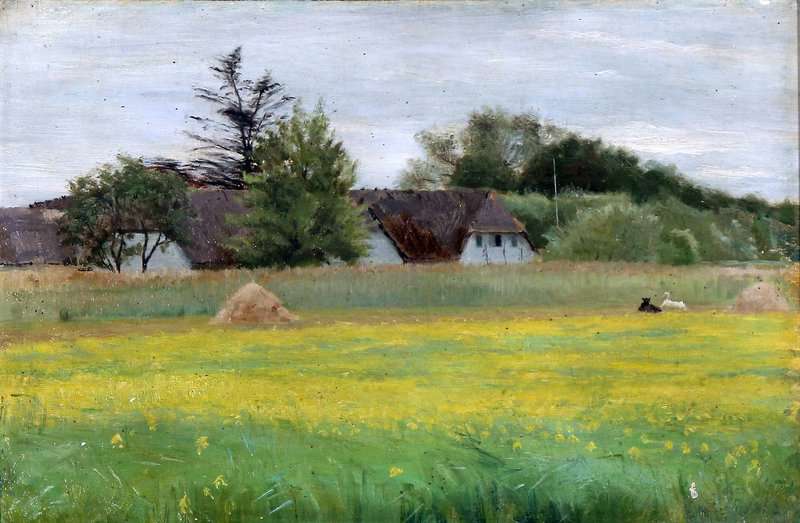 Ilsted Peter Vilhelm Summer Landscape With A Thatched Farmhouse 18.. canvas print