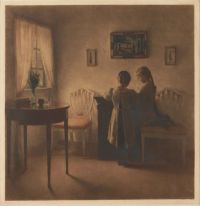 Ilsted Peter Vilhelm Two Little Girls Playing 1911
