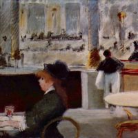 In café door Manet