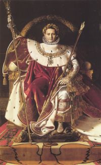 إنجرس نابليون الأول على عرشه الإمبراطوري