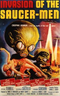 Stampa su tela Invasion Of The Saucer Men Movie Poster
